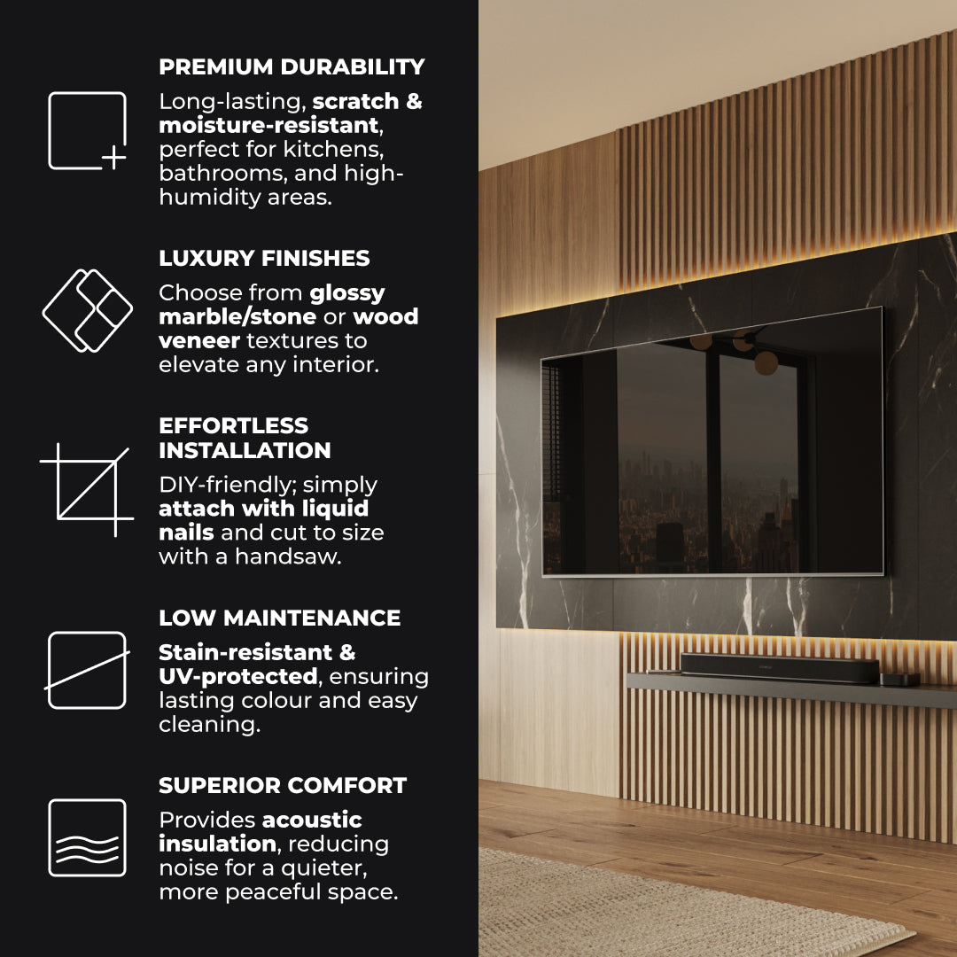 Brickell Marble & Wood 3-in-1 Designer Panel Set