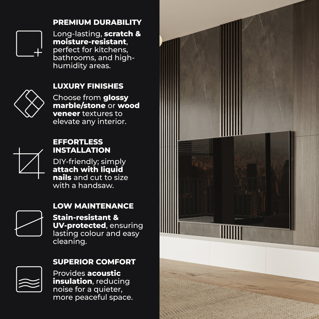 West Palm Marble & Wood 3-in-1 Designer Panel Set