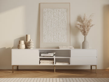 Aspen White Minimalist Wooden TV Stand