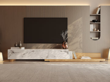 Lexington Marble & Wood Floating TV Stand