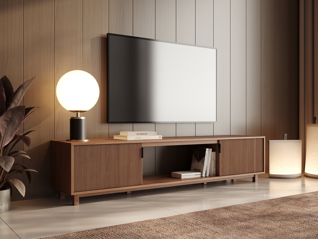 Charleston Grooved Wooden TV Stand