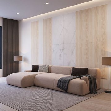 Marble Rhythm Pre-Designed 96" x 152" x 0.25" Wall Panel Kit