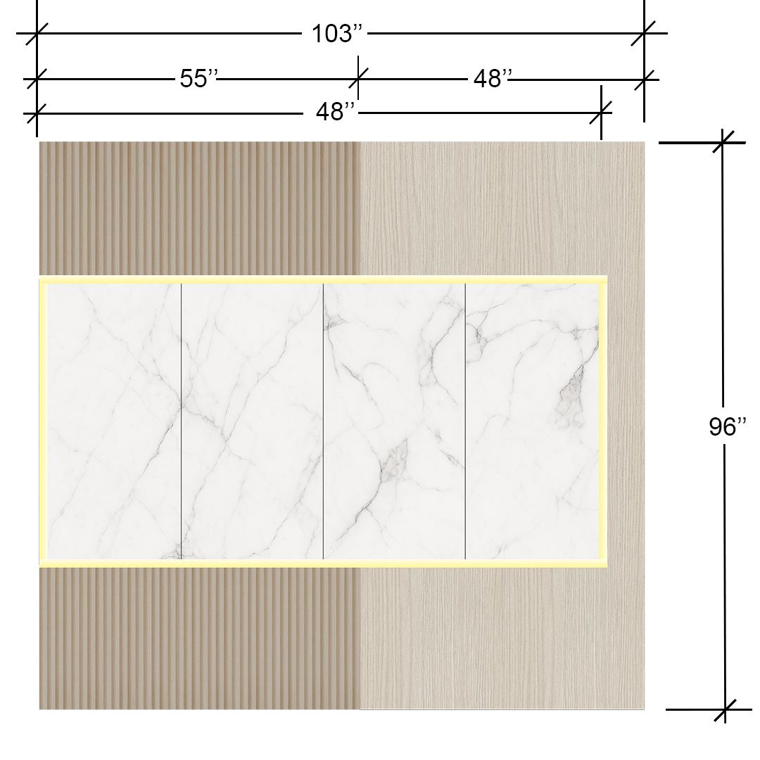 Brickell Pre-Designed Wall Panel Kit with LED Lighting