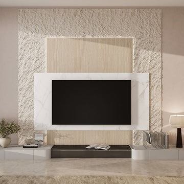 Opaline Ridge Pre-Designed Wall Panel Kit with LED Lighting
