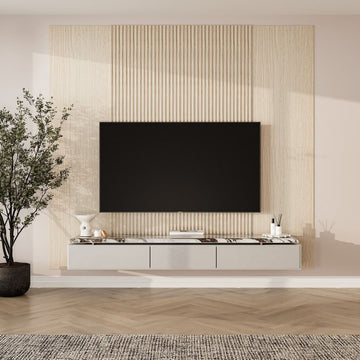 Pure Vertical Pre-Designed 96" x 103" x 1" Wood Wall Panel Kit