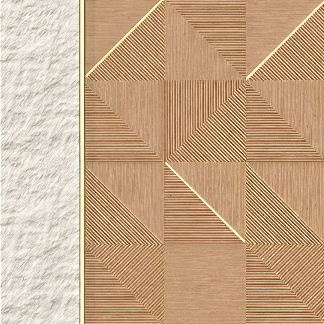 Geometric Shine Pre-Designed 96" x 144" x 1.5" Wall Panel Kit with LED Lighting