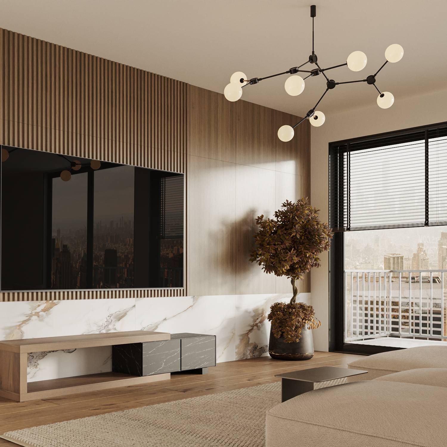Las Olas Marble & Wood 3-in-1 Designer Panel Set