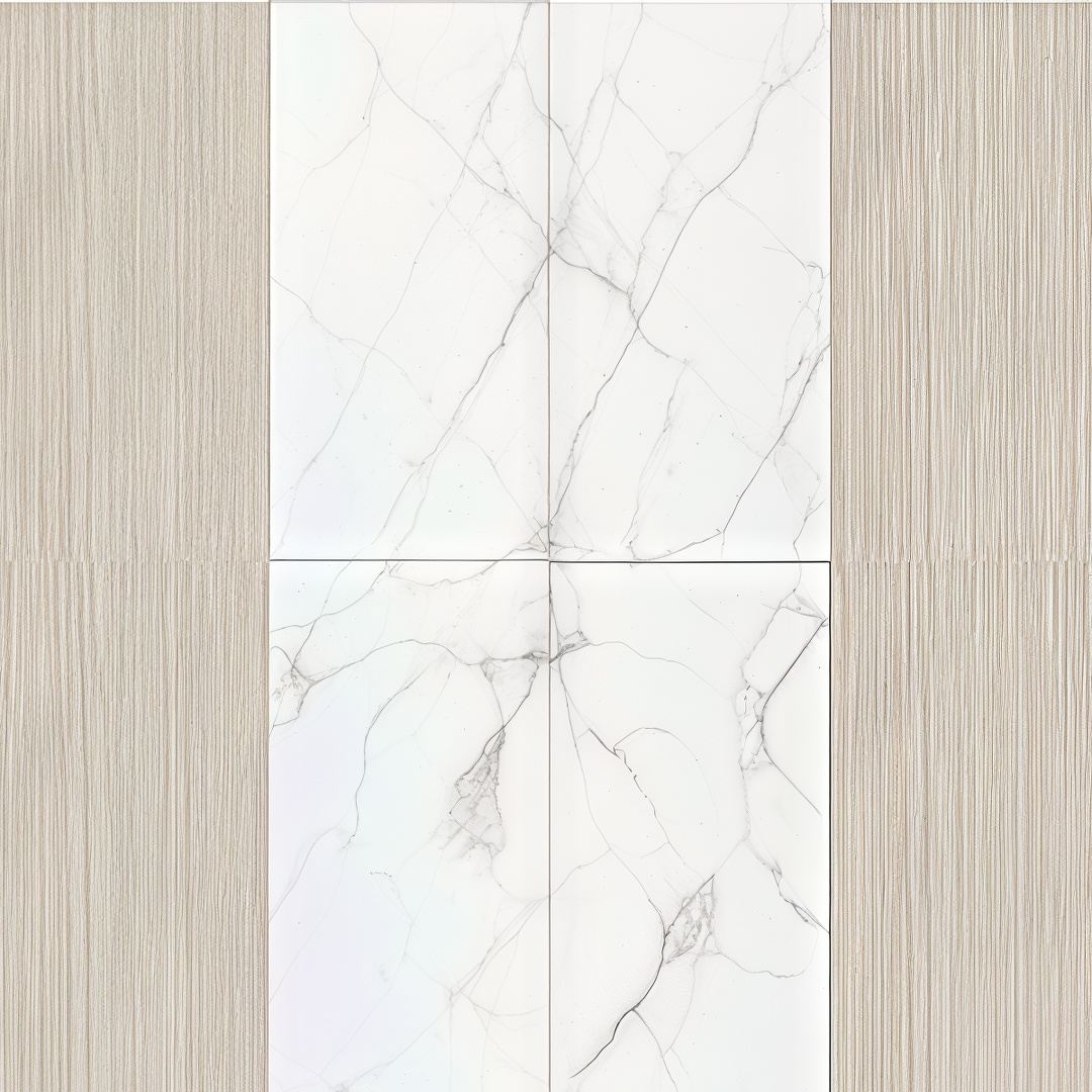 Marble Rhythm Pre-Designed 96" x 152" x 0.25" Wall Panel Kit