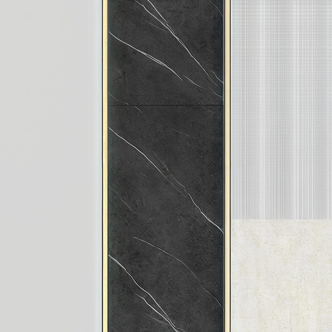 Noir Vein Pre-Designed 96" x 141" x 1" Wall Panel Kit with LED Lighting