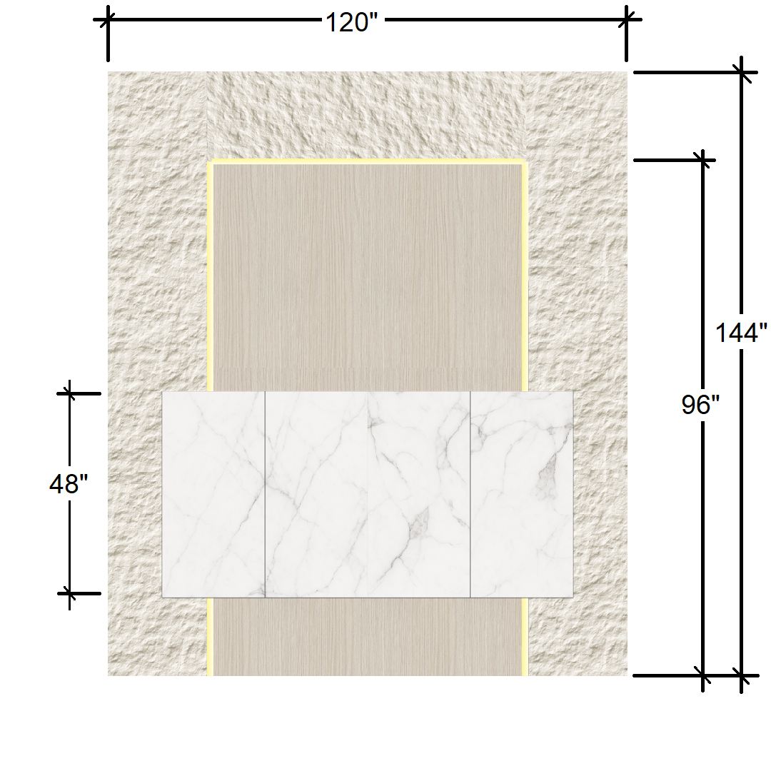 Opaline Ridge Pre-Designed Wall Panel Kit with LED Lighting