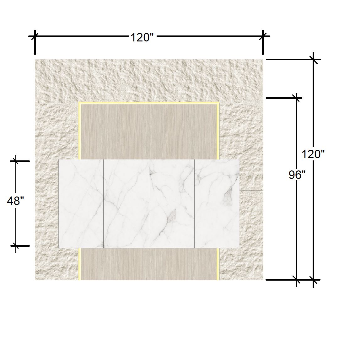 Opaline Ridge Pre-Designed Wall Panel Kit with LED Lighting