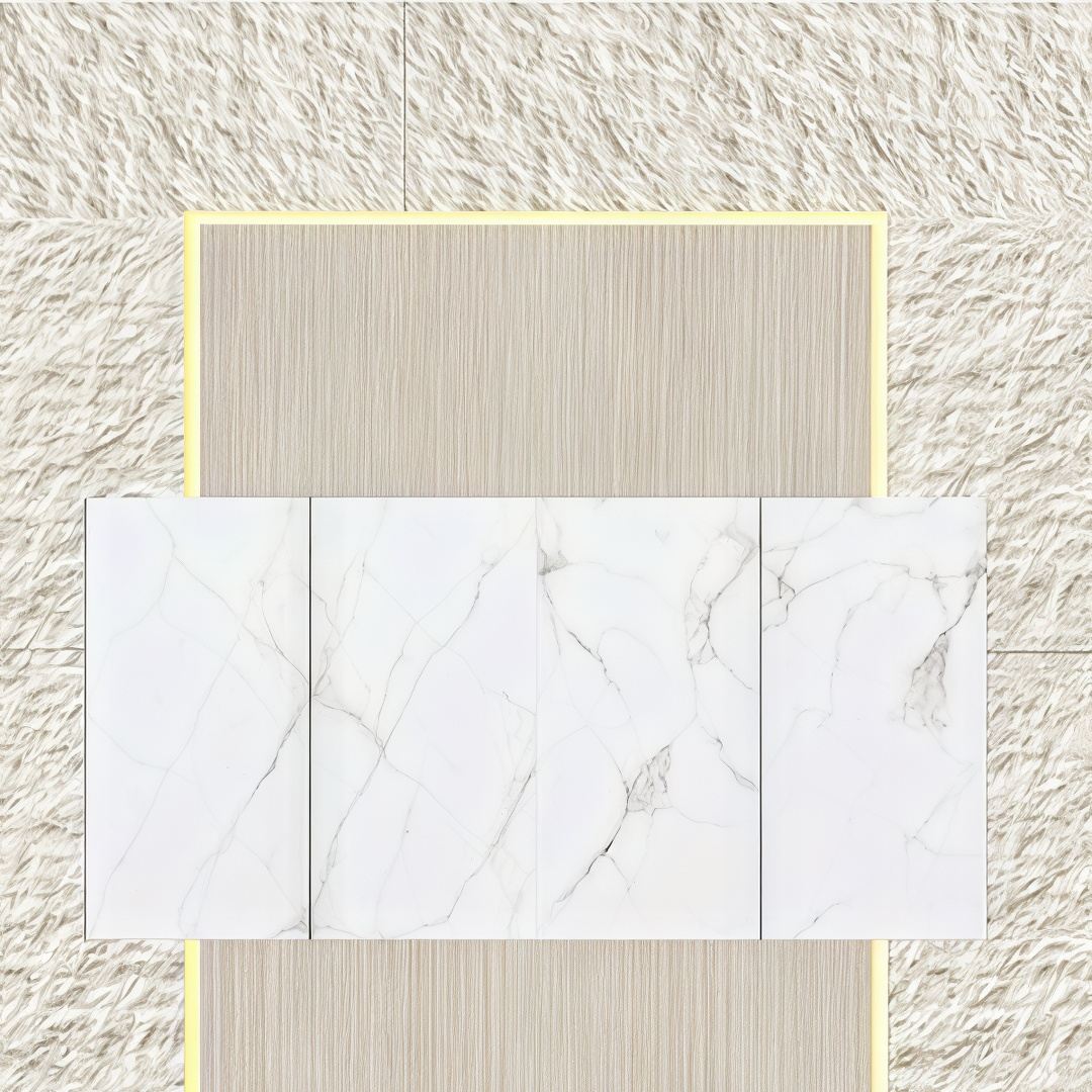 Opaline Ridge M Pre-Designed 120" x 120" x 2" Wall Panel Kit with LED Lighting