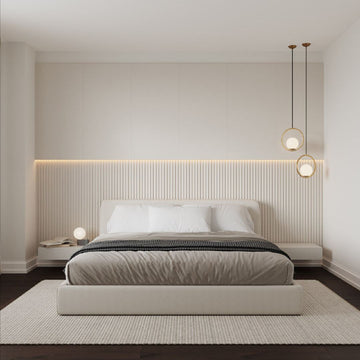 Shoreline Pre-Designed 96" x 120-192" x 1" Wall Panel Kit with LED Lighting